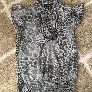 Blue grays cheetah print dress top
